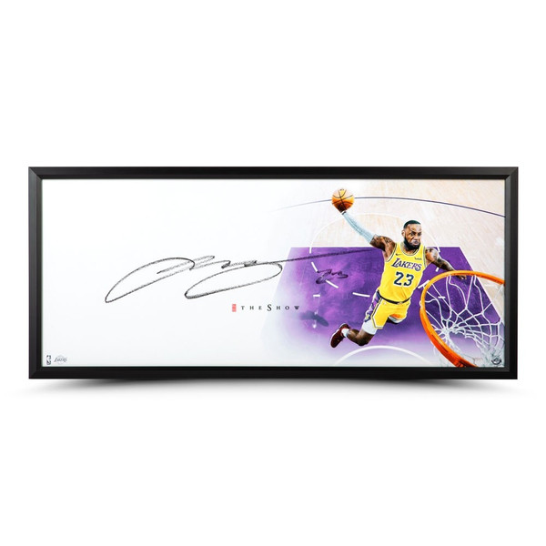 LEBRON JAMES Autographed Purple & Gold Game-Used Floor Display UDA LE  20/23 - Game Day Legends