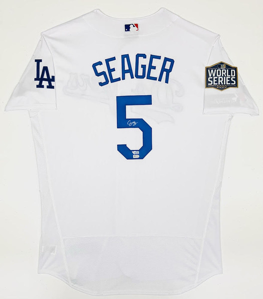 COREY SEAGER Autographed Dodgers World Series Blue Nike Jersey FANATICS