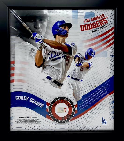 COREY SEAGER Autographed Los Angeles Dodgers WS Statistic 16 x 20  Photograph FANATICS LE 6 - Game Day Legends