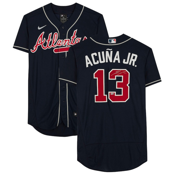 Ronald Acuna Jr Signed Atlanta Braves Unframed 16×20 MLB Photo – Blue  Jersey Grand Slam