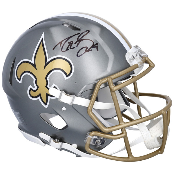 Drew Brees Autographed New Orleans Saints Mini Alt. Black Speed Helmet  Beckett - Game Day Legends