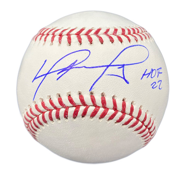 DAVID ORTIZ Boston Red Sox Autographed Black Leather Baseball with HOF 22  Inscription FANATICS