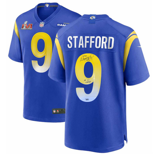 Dick's Sporting Goods Nike Youth Super Bowl LVI Bound Los Angeles Rams  Matthew Stafford #9 Black Jersey