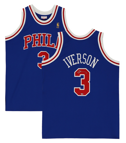 ALLEN IVERSON Autographed Philadelphia 76ers White / Red Jersey FANATICS -  Game Day Legends