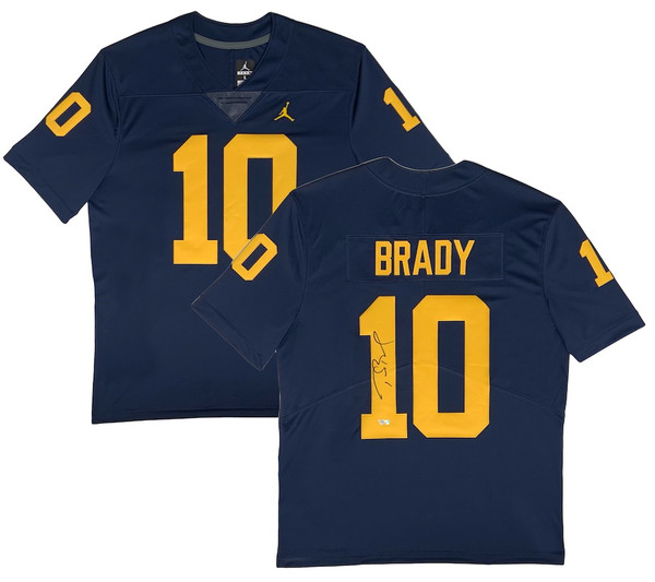 Jordan Youth Tom Brady Michigan Wolverines #10 Blue Replica Football Jersey