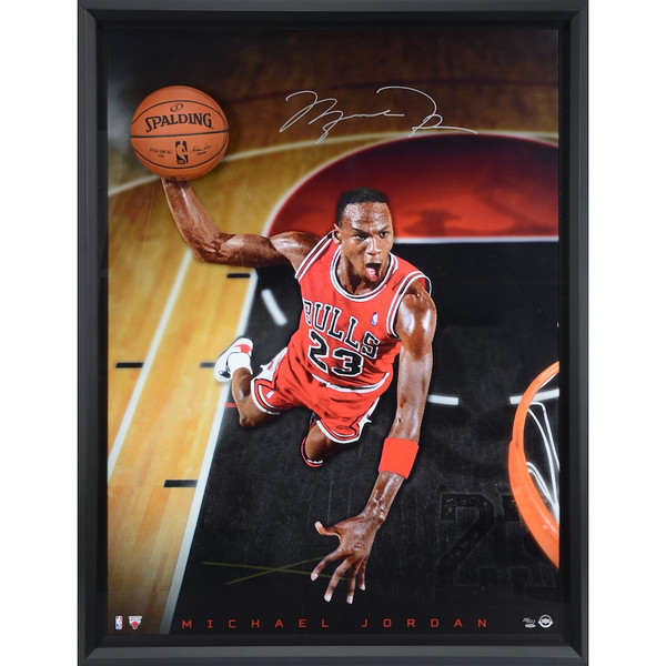 MICHAEL JORDAN Autographed Authentic Bulls 34 x 44 Framed Jersey w/  Monitor UDA - Game Day Legends