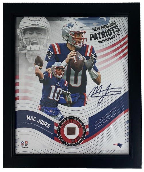 Mac Jones New England Patriots Fanatics Authentic Framed 15 x 17 Impact  Player Collage with a Piece of Game-Used Football - Limited Edition of 500