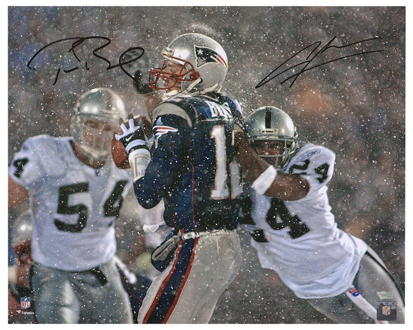 TOM BRADY / PEYTON MANNING Autographed 16 x 20 Handshake Photo FANATICS  - Game Day Legends