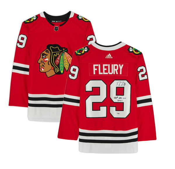 MARC-ANDRE FLEURY Autographed Blackhawks Reverse Retro Jersey FANATICS LE  29 - Game Day Legends