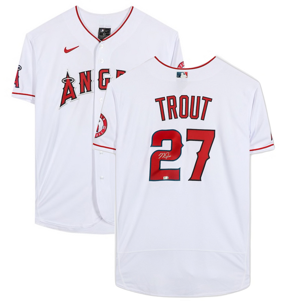 MIKE TROUT Los Angeles Angels Nike Signed Jersey Auto MLB AUTHENTICATED  HOLO 
