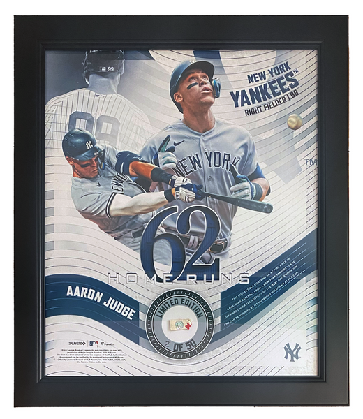 Aaron Judge Hits 62nd Home Run 11x14 Photo New York Yankees Framed