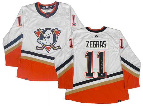 Autographed Anaheim Ducks Trevor Zegras Fanatics Authentic adidas 2020-21  Reverse Retro Authentic Jersey