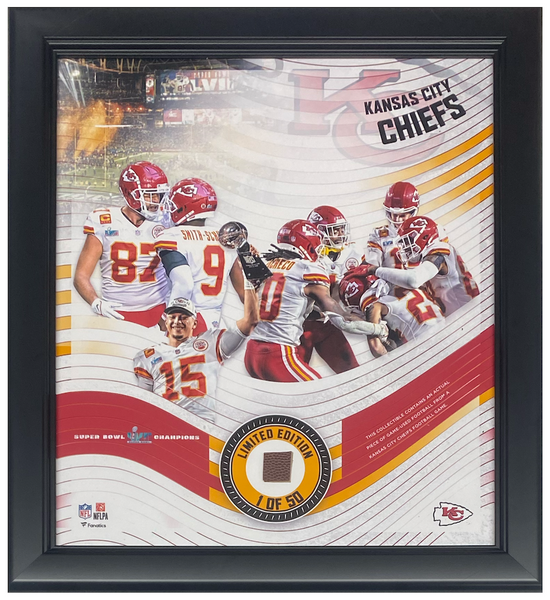 PATRICK MAHOMES K.C. Chiefs Framed 15 x 17 Game Used Football Collage LE  50/50