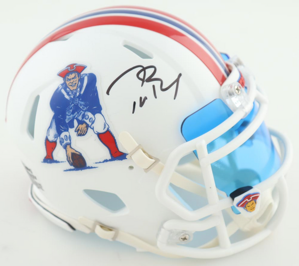 Tom Brady Signed Auto Patriots "GOAT" Lunar Eclipse Mini Helmet  Fanatics