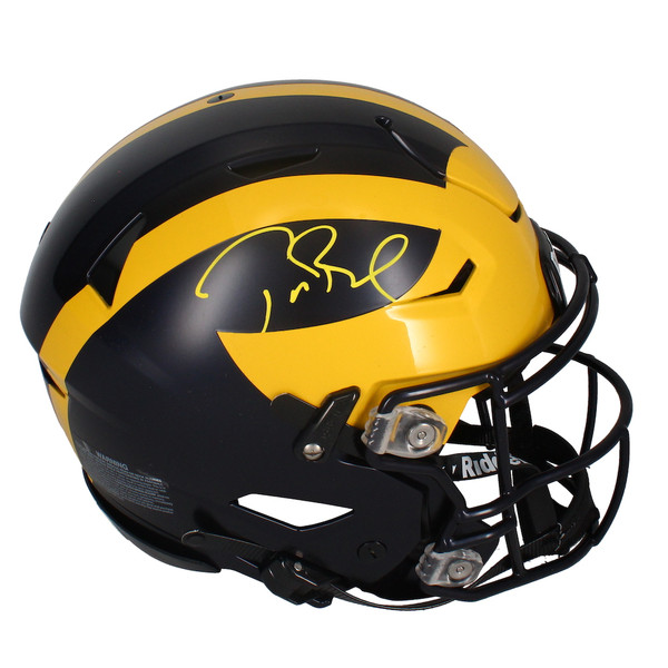 Tom Brady Michigan Wolverines Autographed Riddell Mini