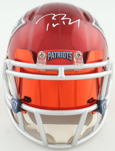 Tom Brady Signed New England Patriots Mini Helmet Painted by