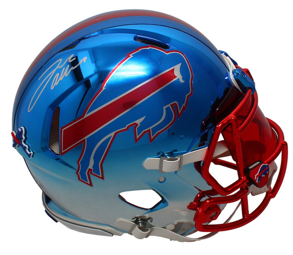 JOSH ALLEN Autographed (Red Ink) Buffalo Bills Mini Speed Helmet