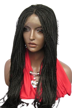 Fully hand braided lace front wig Micro Braids-Hannah Color #2 in