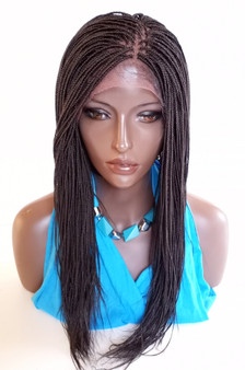 13x6  Fully hand braided lace front wig Hannah  Color #2 in 16"