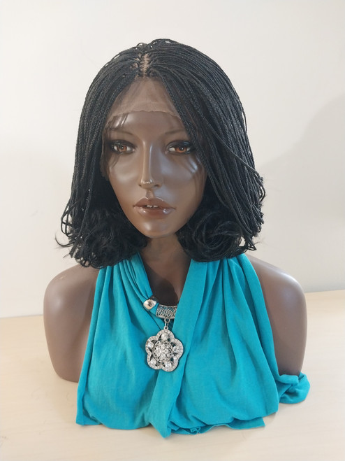 Fully hand braided lace front wig - Linda color 1 in 10"