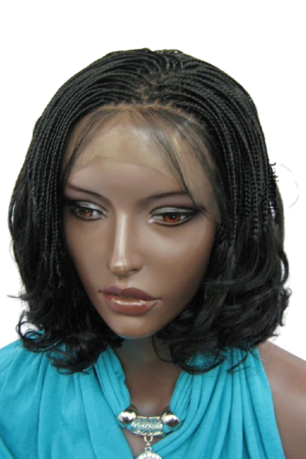 Fully hand braided lace front wig - Linda color 1 in 6"