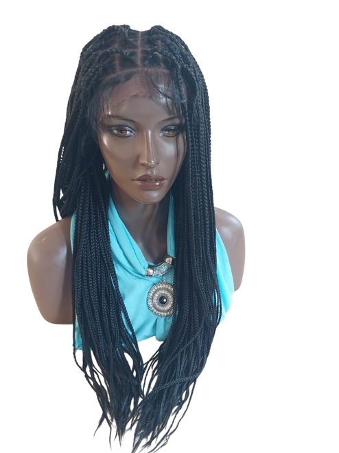  13 x6 Fully hand braided lace front wig - Anita color #1  in 20" 
