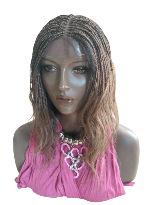 13 x 6 Fully hand braided lace front wig - Linda #4/30 in 10"