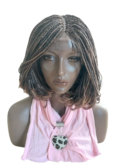 Fully hand braided lace front wig - Linda color 4/27 in 10"
