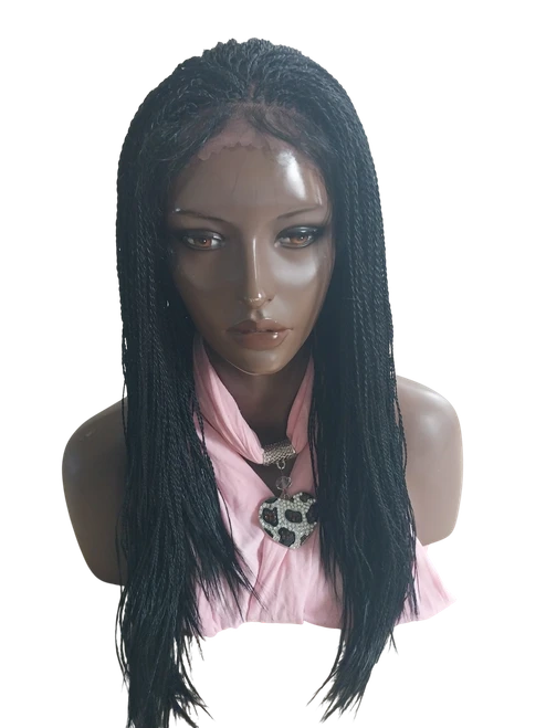 Fully hand braided lace front wig - Hope Color #1 in 17"