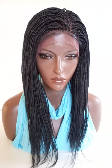 13x6 Fully hand braided lace front wig -Hannah  Color #1 in 16"