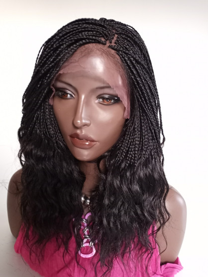 13 x 6 Fully hand braided lace front wig - Linda #2 in 16" 