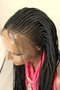Fully hand braided cornrow lace front wig Sonia color #1 in 22" 