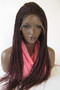 13" x 6" Hand Braided lace front wig Micro Twists- Hope #99J/Burg in 22"