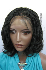 Fully hand braided lace front wig - Linda color 1 in 6"