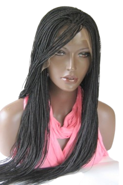 13 x 6 Hand braided lace front wig Micro Braids-Hannah Color  display picture 3