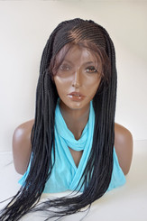 13 x6 Fully hand braided cornrow lace front wig Tania color #1 in 22"