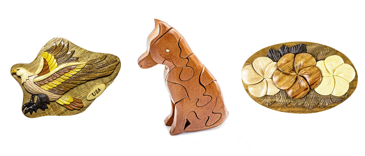handcrafted wooden animals