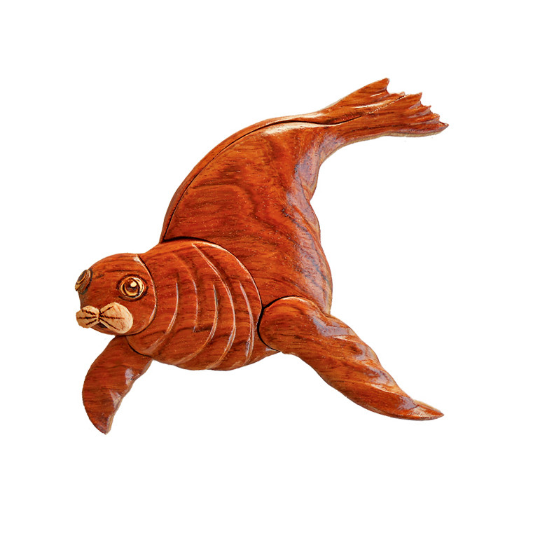 Hawaiian Monk Seal Wall Decor Medium Aloha Wood Art