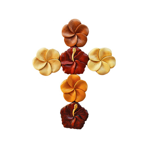 Tropical Flower Cross - Magnet