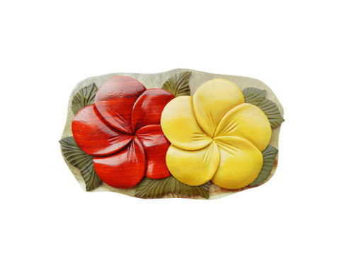 Double Plumeria Red and Yellow - Puzzle Box