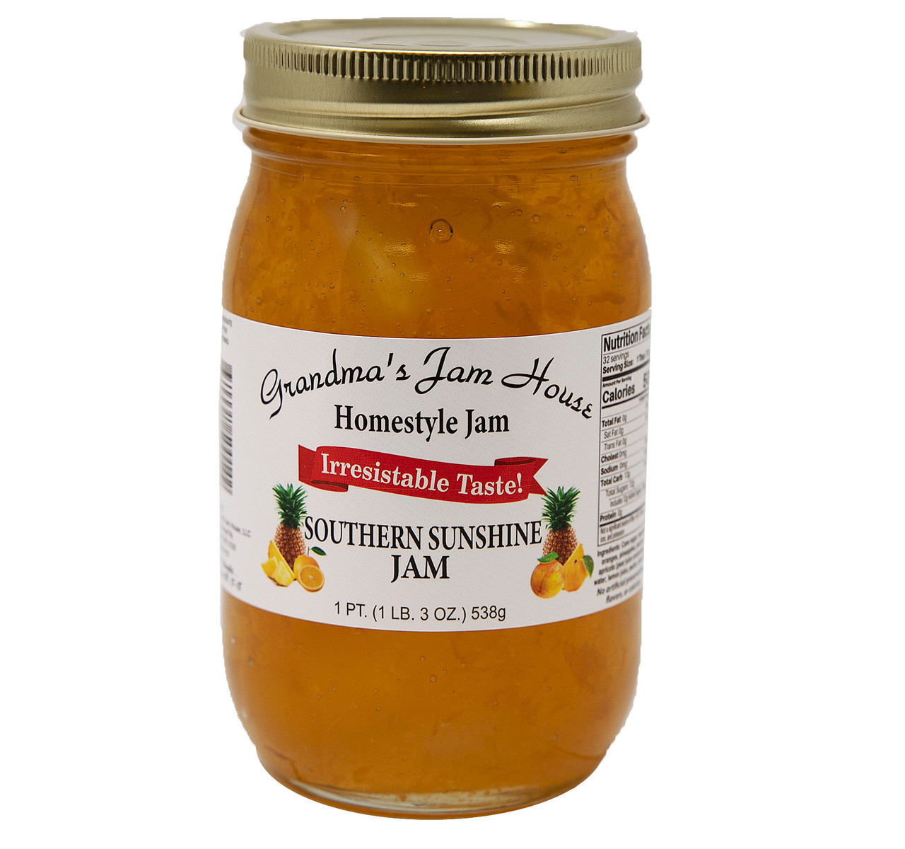 Homestyle Southern Sunshine Jam - Peaches, Pineapples, Oranges, and  Apricots - 16oz