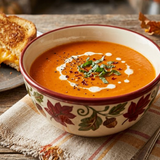 Zesty Pickled Garlic & Roasted Red Pepper Tomato Bisque