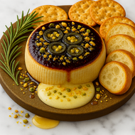 Candied Jalapeno & Black Raspberry Baked Brie