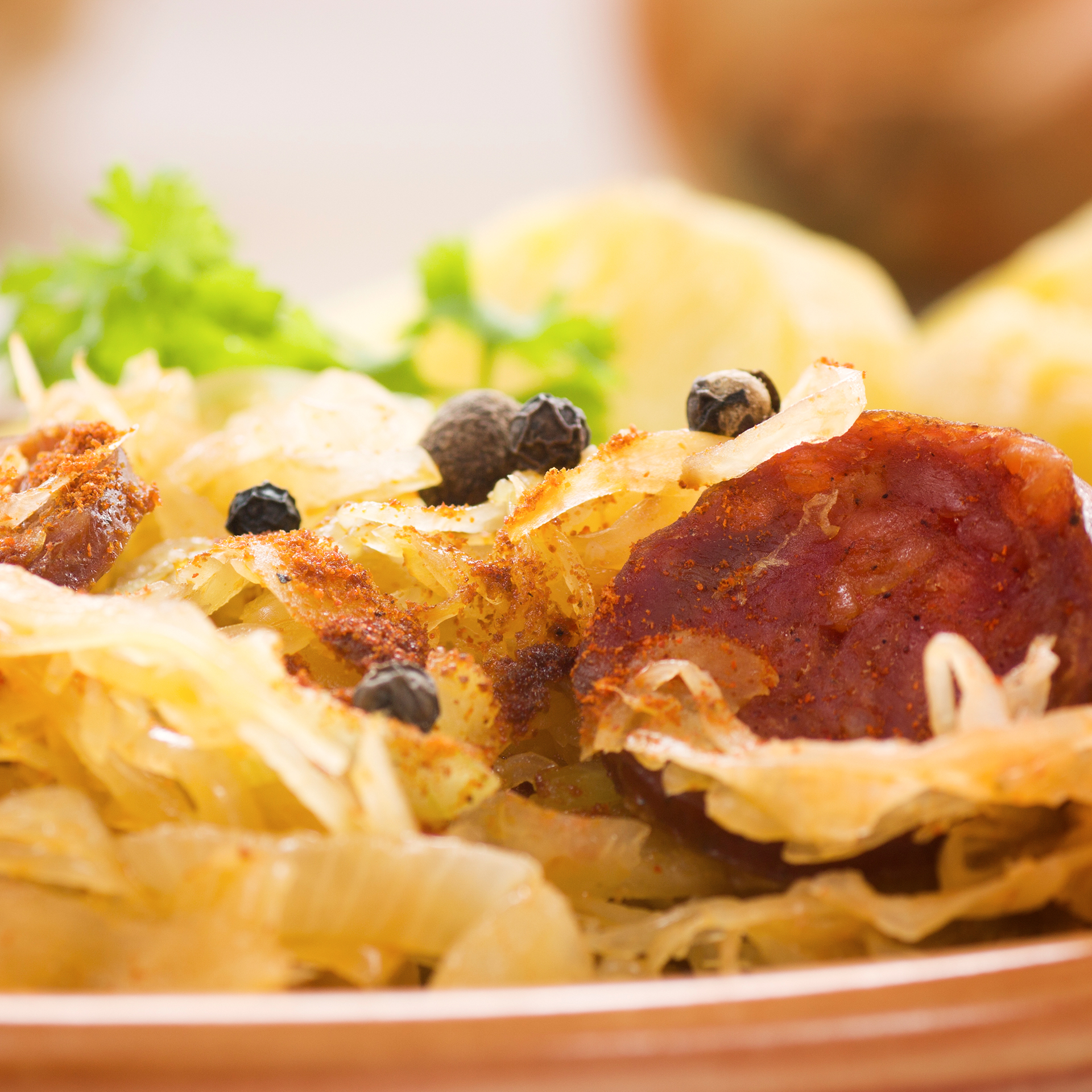 Sauerkraut & Kielbasa Skillet (with Apple & Onion) - Jake & Amos