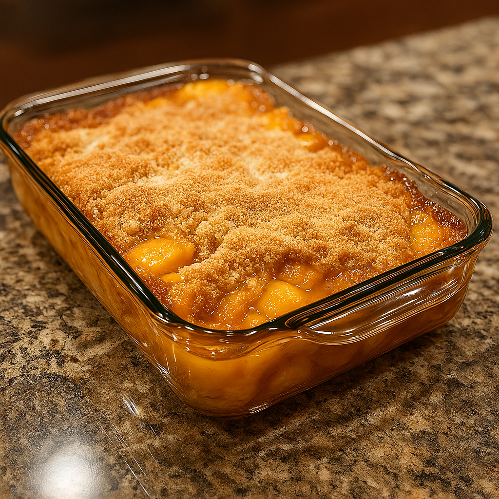 Peach Dump Cake - Jake & Amos