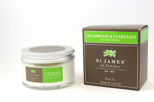 St. James of London Shaving Cream -Cedarwood & Clarysage (150ml)
