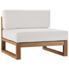 EEI-4125-NAT-WHI Upland Outdoor Patio Teak Wood Armless Chair by Modway