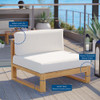 EEI-4125-NAT-WHI Upland Outdoor Patio Teak Wood Armless Chair by Modway