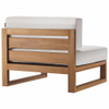 EEI-4125-NAT-WHI Upland Outdoor Patio Teak Wood Armless Chair by Modway