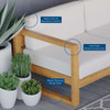 EEI-4257-NAT-WHI-SET Upland 4-Piece Outdoor Patio Teak Wood Furniture Set by Modway